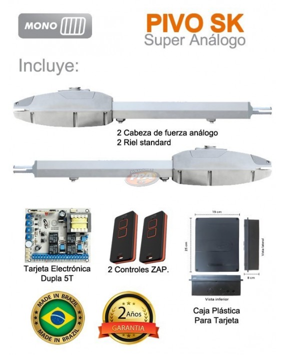 Motor PPA SK Análogo para puerta batiente de 125 KG 3 Metros Doble Hoja