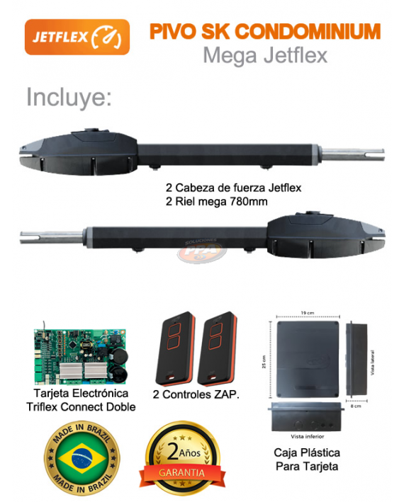 Motor PPA SK Jetflex para puerta batiente de 300 KG 4.5 Metros Doble Hoja