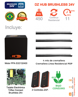 Motor PPA para puerta corrediza de 450 KG Brushless 24v
