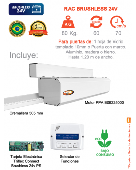 Motor PPA RAC Para Puerta Peatonal Corrediza Hasta 1.20 m 80 Kg.