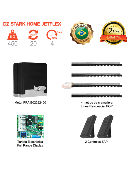 Motor para puerta corrediza de 450 KG Jetflex